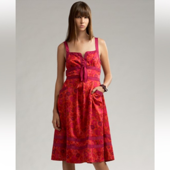 Marc by Marc Jacobs Cotton and silk floral print midi dress - Picture 2 of 2